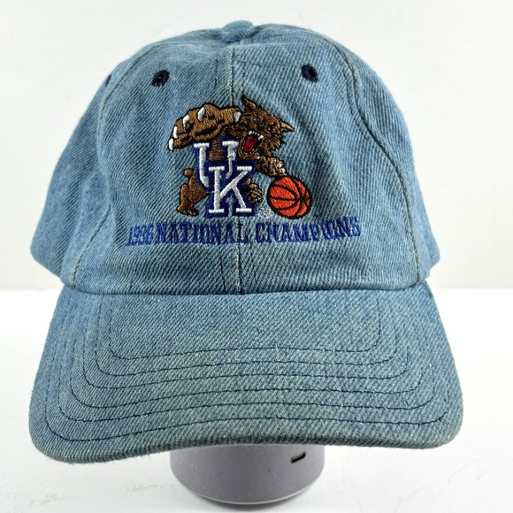 Vintage Kentucky Wildcats Hat Unisex OS Blue 1996 National Champions Denim
